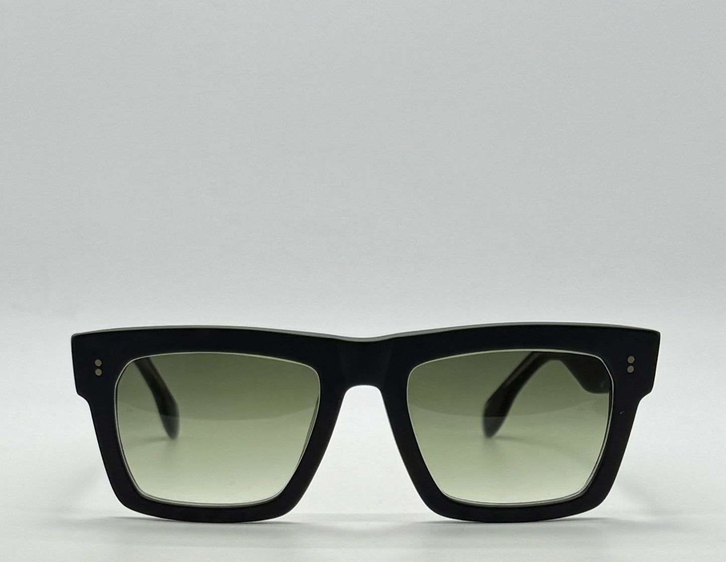 JAZO Sunglasses-Bold Square Sunglasses – Black Acetate with Green Gradient Lenses-Brand New