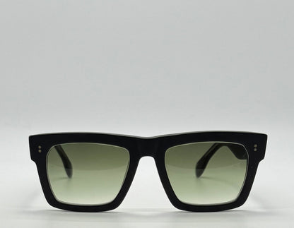 JAZO Sunglasses-Bold Square Sunglasses – Black Acetate with Green Gradient Lenses-Brand New