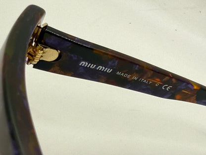 Miu Miu Smu 05O Vintage Sunglasses-Marbled Purple Amber Frame-Italy-55Mm