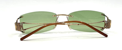 Versace MOD 1080-B Rimless Vintage Sunglasses-New Green Tinted Custom Lenses