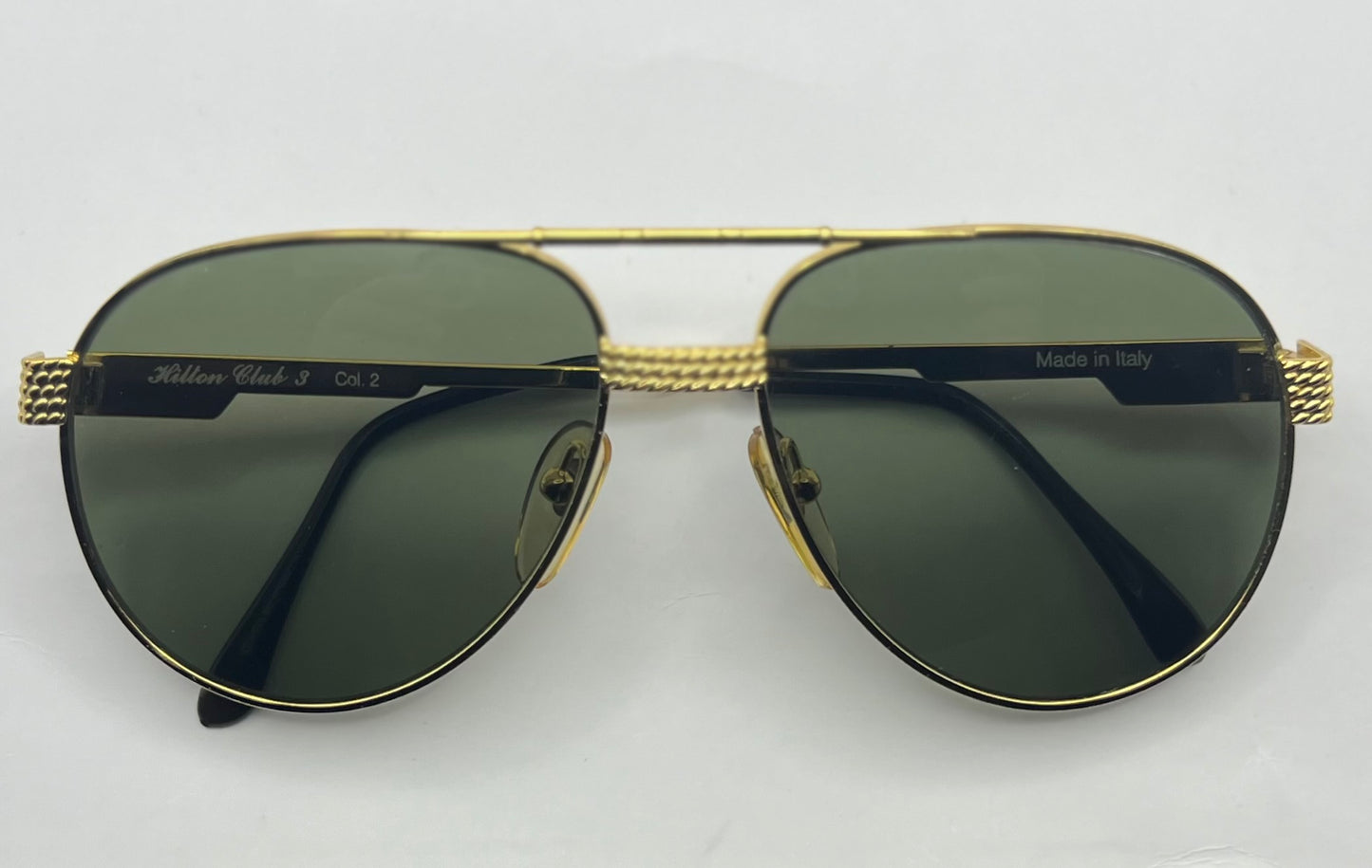 HILTON LONDON Sunglasses Mod. CLUB 3 - Col.2 54mm Gold Plated Frame-Authentic