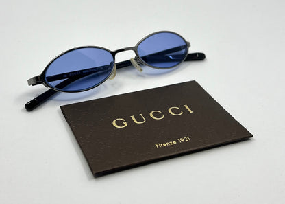 Gucci GG1668 836 Y2K Vintage Oval Sunglasses w/New Custom Light Blue Lenses