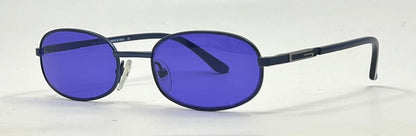 Gucci GG1374 6VE Y2K VINTAGE Oval Sunglasses-New Solid VIOLET/BLUE Custom Lenses