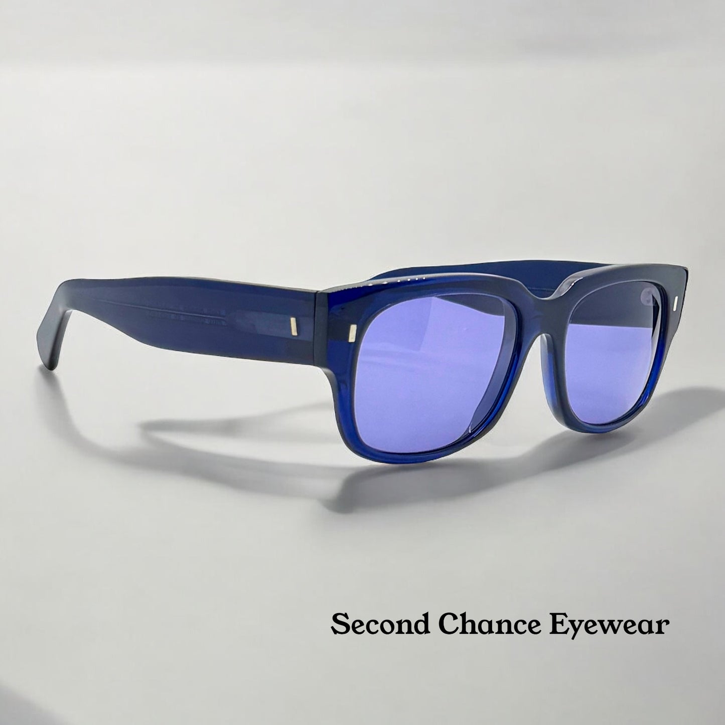 Cutler and Gross M1016 CNB Sunglasses w/New Solid Soft Plum/Purple Tint Custom Lenses-Rare Blue-56mm-Handmade in Italy