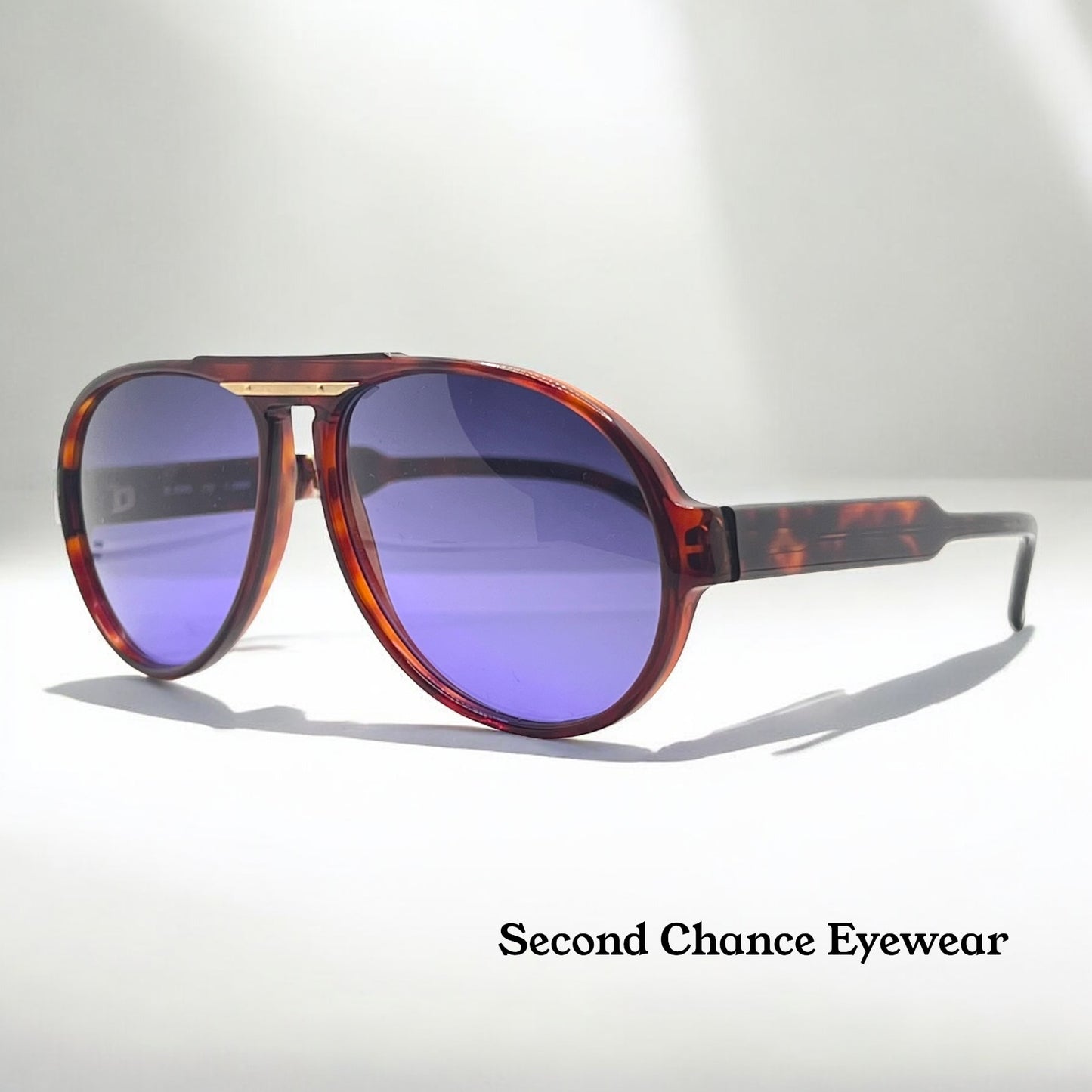 Silhouette M2095 Vintage Aviator Sunglasses w/New Violet Custom Lenses