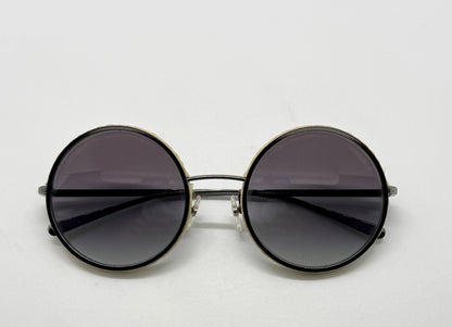 CHANEL 4250 Vintage Round Sunglasses Woven Raffia Made in Italy 52-22