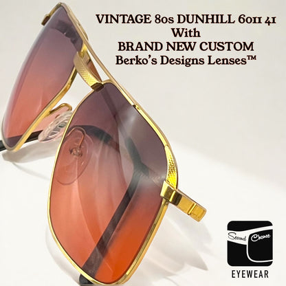 Vintage 80s DUNHILL 6011 41 Frame RENEWED with Brand New- Custom Berko’s Designs Lenses