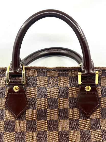 Louis Vuitton VINTAGE Alma Damier Ebene Handbag Brown Leather