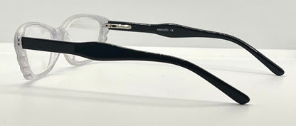 Menizzi MA3026 COL.01 Eyeglasses – Clear Textured / Black Temples – 50mm
