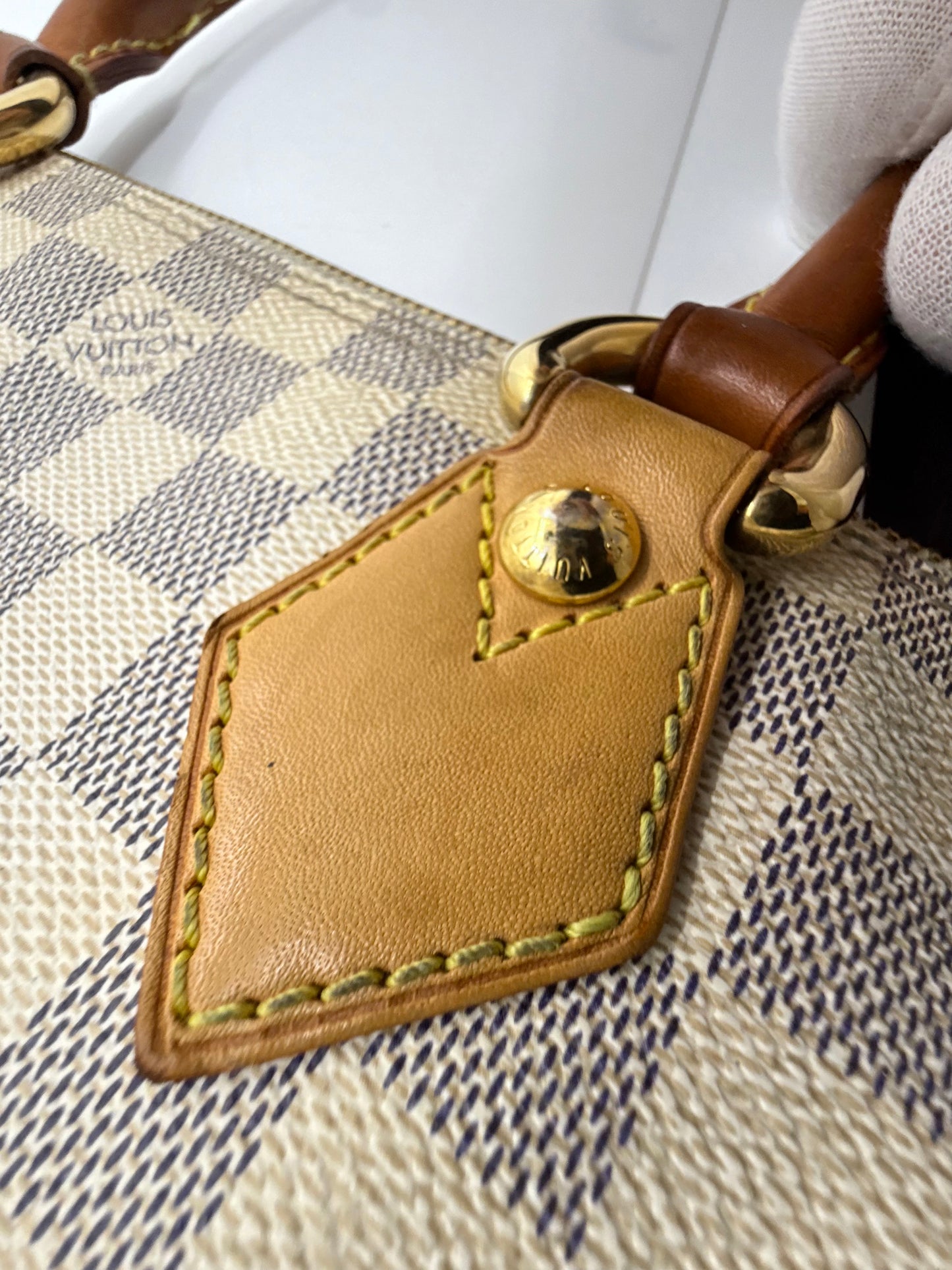Louis Vuitton Saleya PM Damier Azur Tote Bag Gold Hardware