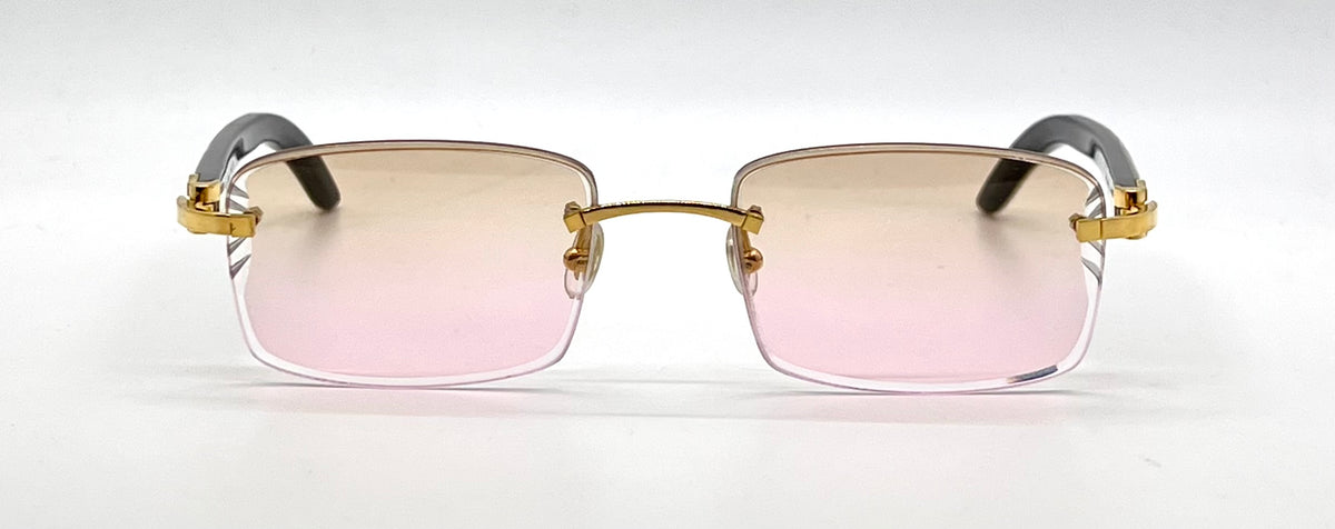 Cartier CT0046O Gold/White Horn Buffs-New Custom Transition Lenses-Full Kit