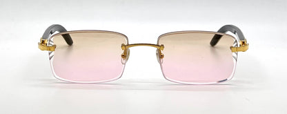 Cartier CT0046O Gold/White Horn Buffs-New Custom Transition Lenses-Full Kit