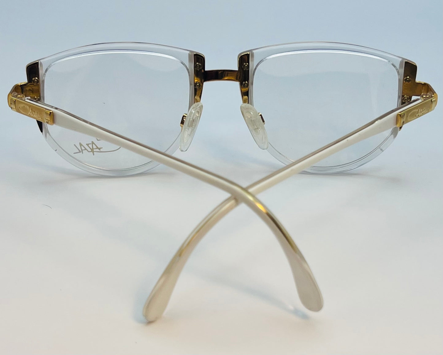 Cazal Vintage Eyeglasses-NOS-MODEL 332 COL. 180-Clear, White, Gold & Stones Frame