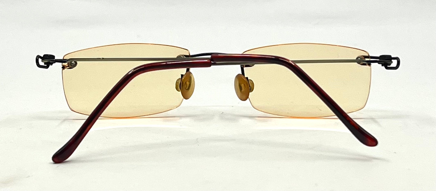 Masters Rimless Sunglasses-Solid Yellow Lenses-Unworn/Vintage