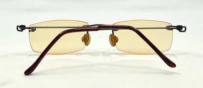 Masters Rimless Sunglasses-Solid Yellow Lenses-Unworn/Vintage