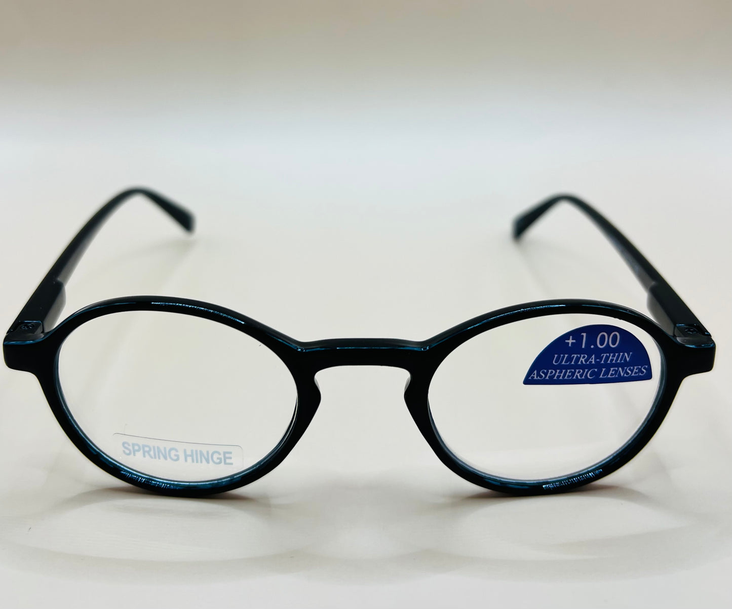 Brand new rounded readers.  Aspheric lenses & spring hinges.  No brand - Great Price