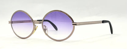 Celes-VINTAGE Italian Round Sunglasses-New Violet Gradient Custom Lenses-58mm