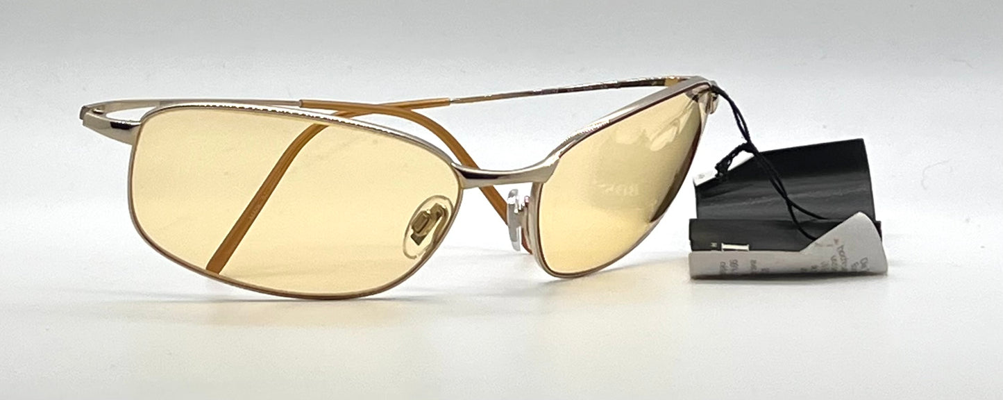 Hugo Boss Hb5774 Titanium Aviator Sunglasses Amber Lens Deadstock Japan