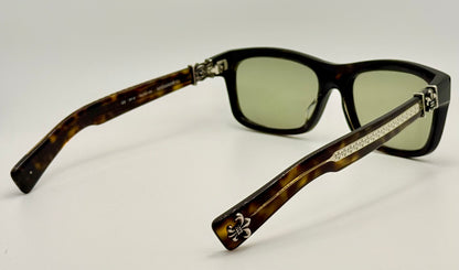 Brand New Chrome Hearts “MYDIXADRYLL” Sunglasses Tortoise Frame w/.925 Sterling Silver-Made in Japan