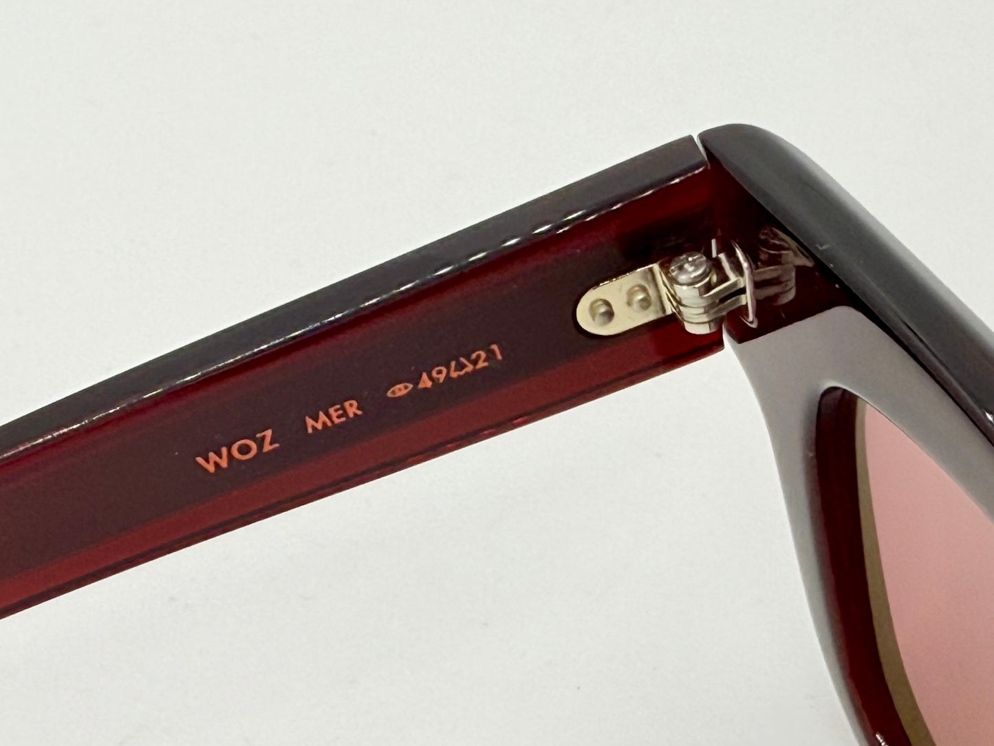 Garrett Leight WOZ MER 49[]21-Merlot Lilac Lens Sunglasses-New/Unworn-Full Kit