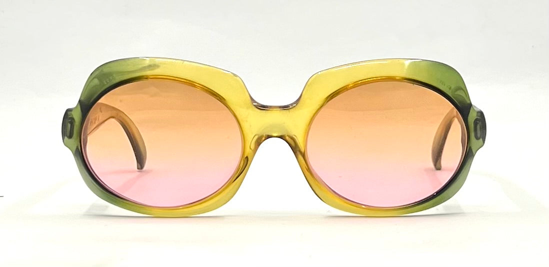 GIVENCHY II VINTAGE Optyl Sunglasses Green Citrine- New Solid Rose Custom Lenses