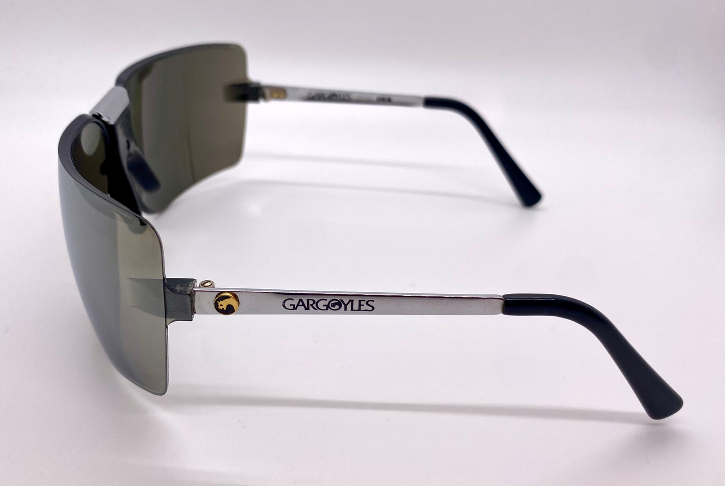 VINTAGE 1980s GARGOYLES USA-2nd Generation CHROME Mirrored Sunglasses-85mm w/Original case