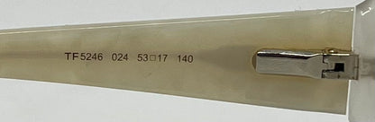 Tom Ford TF5246 024 Ivory Pearl Oval Eyeglasses 53-17-140 Italy Deadstock