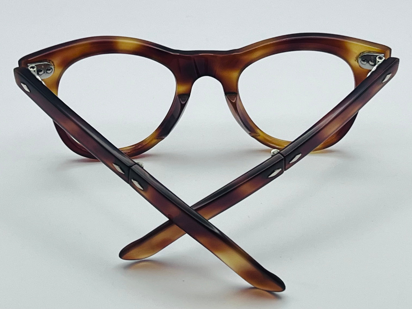 Late 60's NOS Thick French Panto Style Eyeglass Frames with Folding Temples