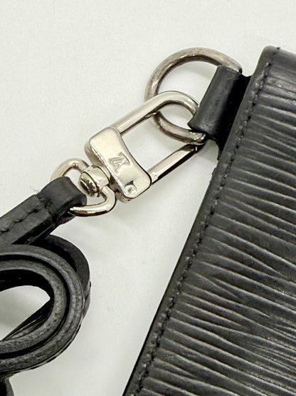 Louis Vuitton Epi Leather Card Holder with Lanyard – Black-Authentic