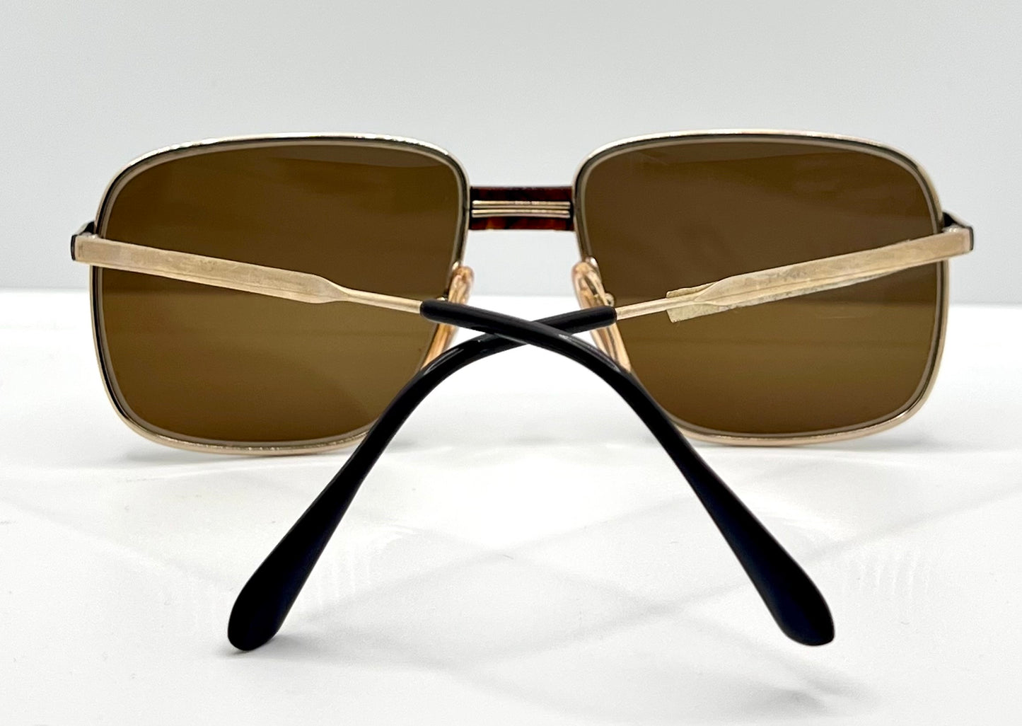 Vintage GEHAMI Mod. 500 Sunglasses Germany 54-22 Gold Frame Brown Lenses NOS