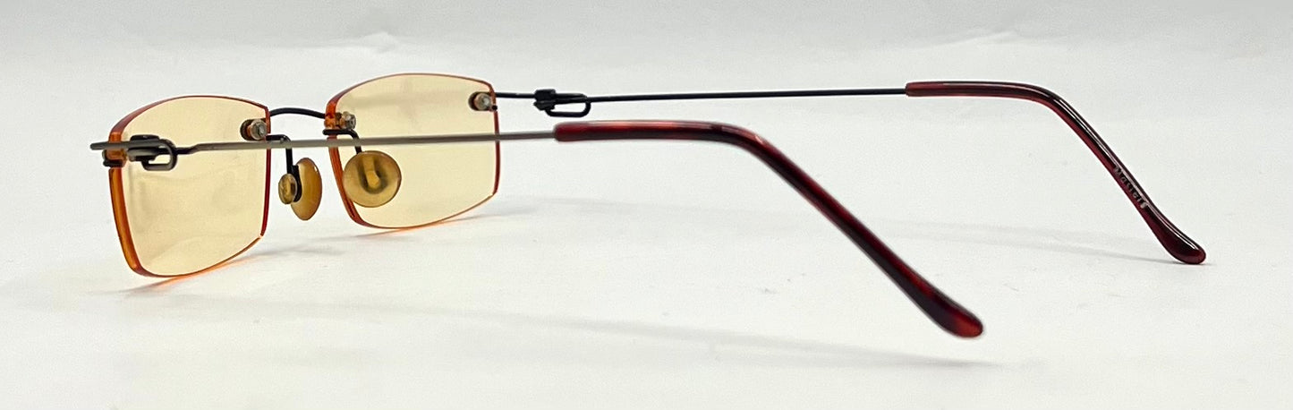 Masters Rimless Sunglasses-Solid Yellow Lenses-Unworn/Vintage