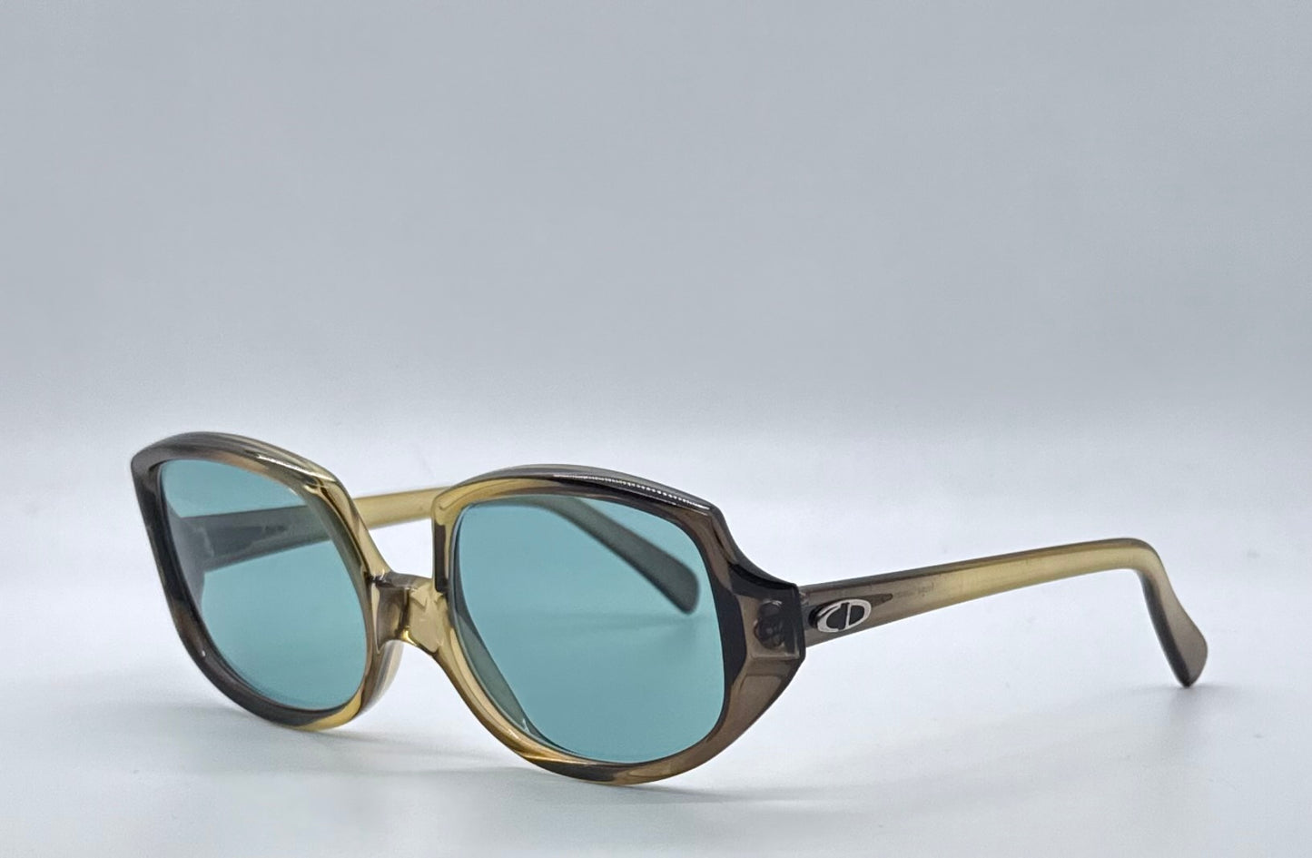 Christian Dior 644 Vintage 1970s Sunglasses w/New Aqua Solid Custom Lenses-NOS