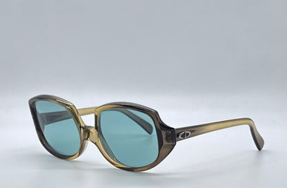 Christian Dior 644 Vintage 1970s Sunglasses w/New Aqua Solid Custom Lenses-NOS