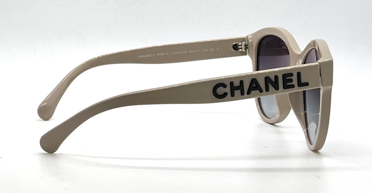 CHANEL 5458-A Beige Cat Eye Sunglasses Original Gradient Lenses Italy