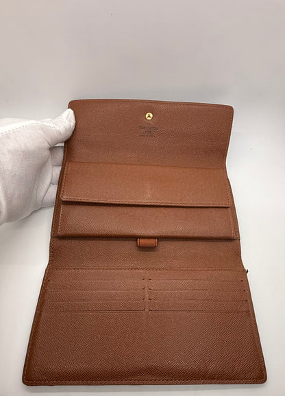 Louis Vuitton Vintage Monogram Long Wallet Clutch Brown-Authentic-France