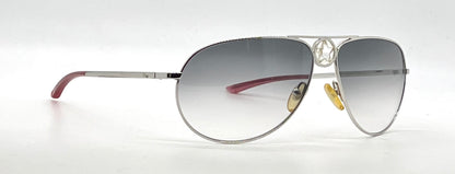 Christian Dior Hippy 1-Silver Star Aviator-Y2K Vintage Sunglasses-Unworn-Italy