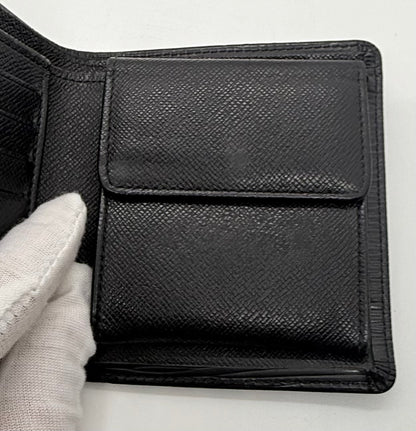 Louis Vuitton Epi Leather Bifold Wallet-Black Noir-LV Authentic