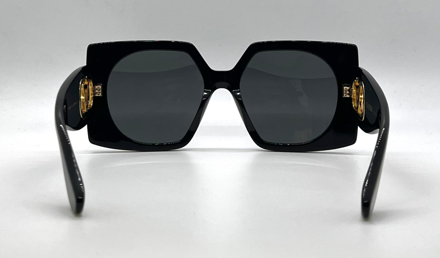 Valentino Vain Bold VG0002S 001 Black Gold Sunglasses Unworn Full Kit