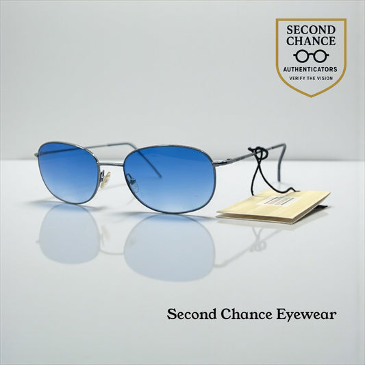 Giorgio Armani GA22 628 Vintage Sunglasses w/ Solid Blue Second Chance Custom Lenses