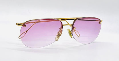 Gucci GG1292/S Gold Unworn Vintage Aviator Full Kit Custom Pink Lenses