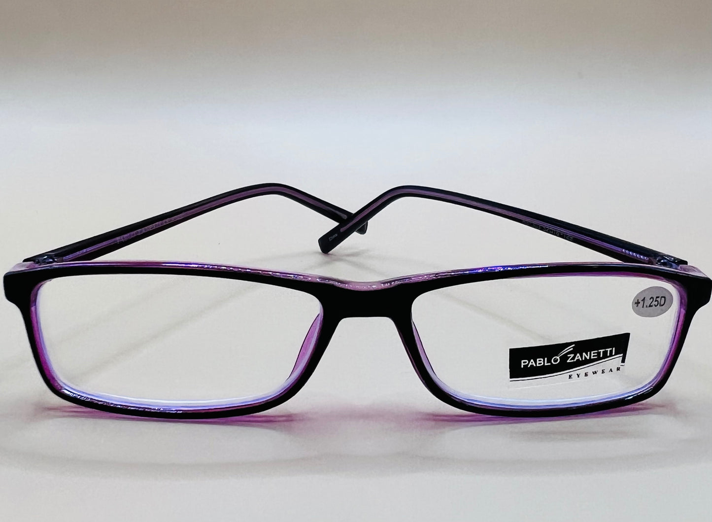 PABLO ZANETTI  GEOMETRIC NARROW READERS.  COMES IN THREE VIBRANT COLORS & VARIOUS MAGNIFICATION