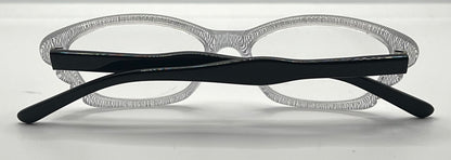 Menizzi MA3026 COL.01 Eyeglasses – Clear Textured / Black Temples – 50mm