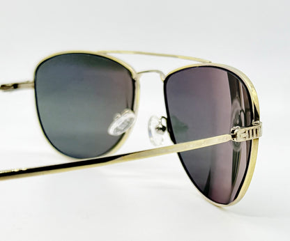 Mosley Tribes Aviatrix-Vintage Sunglasses-Gold Frame-Polarized Lenses-Full Kit