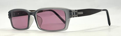Garrison Perspectives-GP1208 Grey Crystal Y2K Sunglasses-New Solid Mauve Custom Lenses