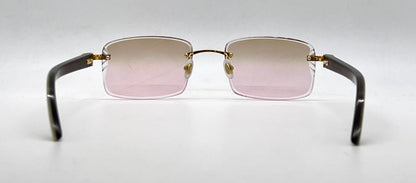 Cartier CT0046O Gold/White Horn Buffs-New Custom Transition Lenses-Full Kit