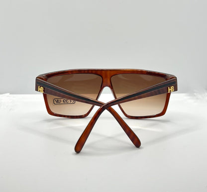 Vintage Harvé Benard 402 Sunglasses Italy K33 CR39 Tortoise Shield 60mm