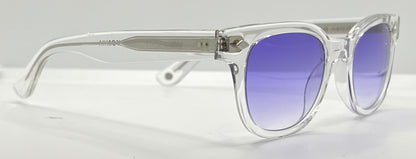 Garrett Leight Canter CR Crystal Sunglasses w/New Violet Fade Custom Lenses-47mm-New/Unworn