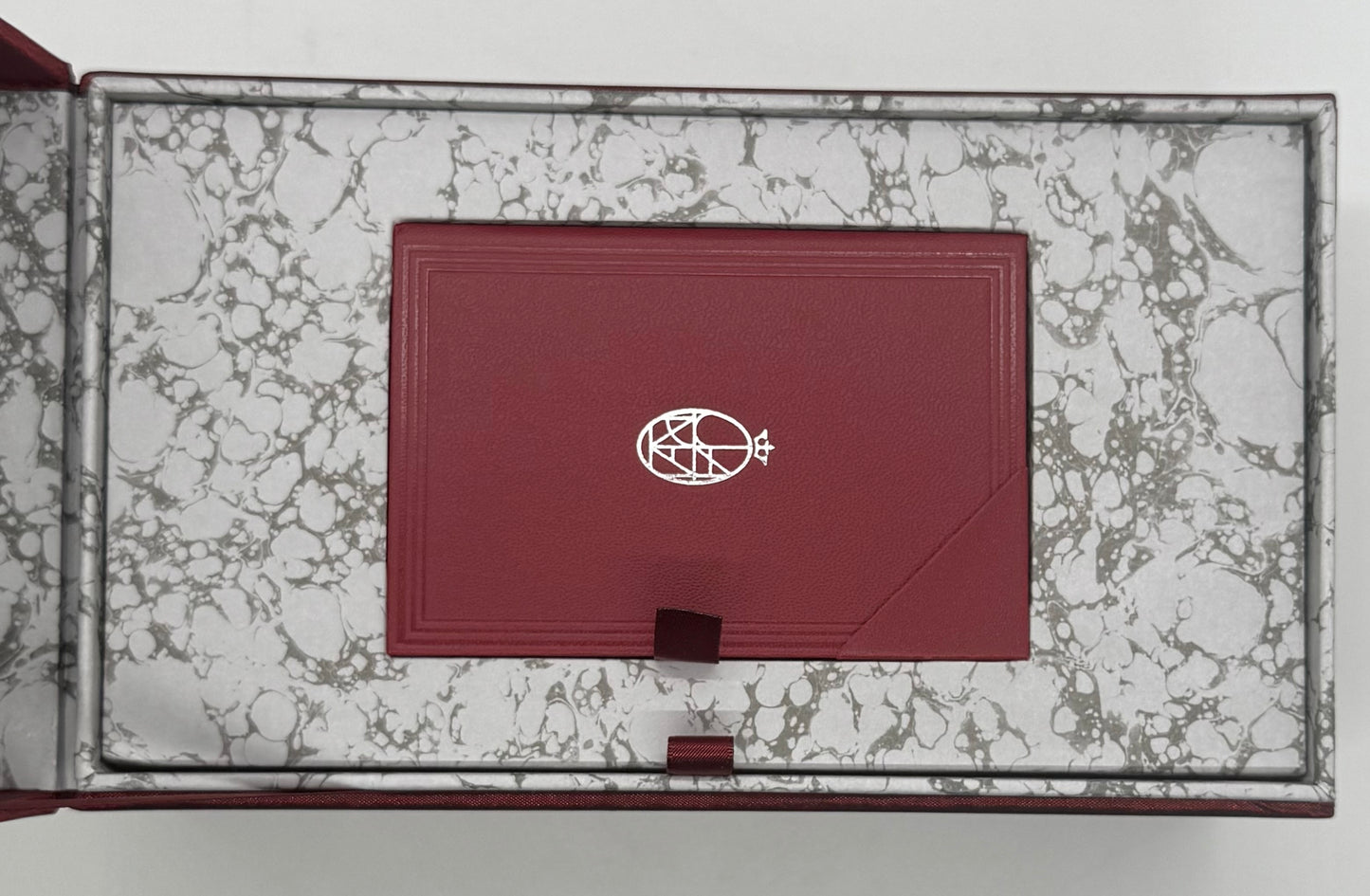 Jacques Marie Mage Burgundy Silk-Finish Box w/ Paperwork – Unused & Complete