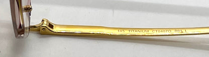 Cartier Santos CT0407O Gold Titanium-New Custom Transitions Sunglasses Full Kit