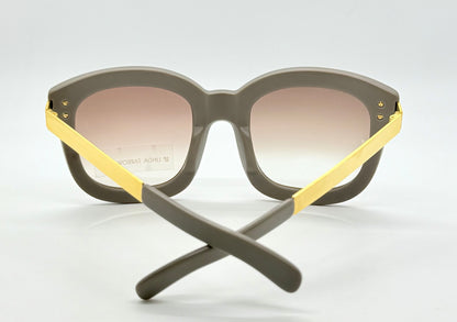 Linda Farrow Luxe LFL/1/6 Grey Gold Oversized Sunglasses Japan Deadstock Kit